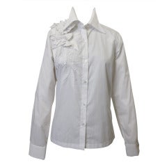 Dries Van Noten White Applique Blouse