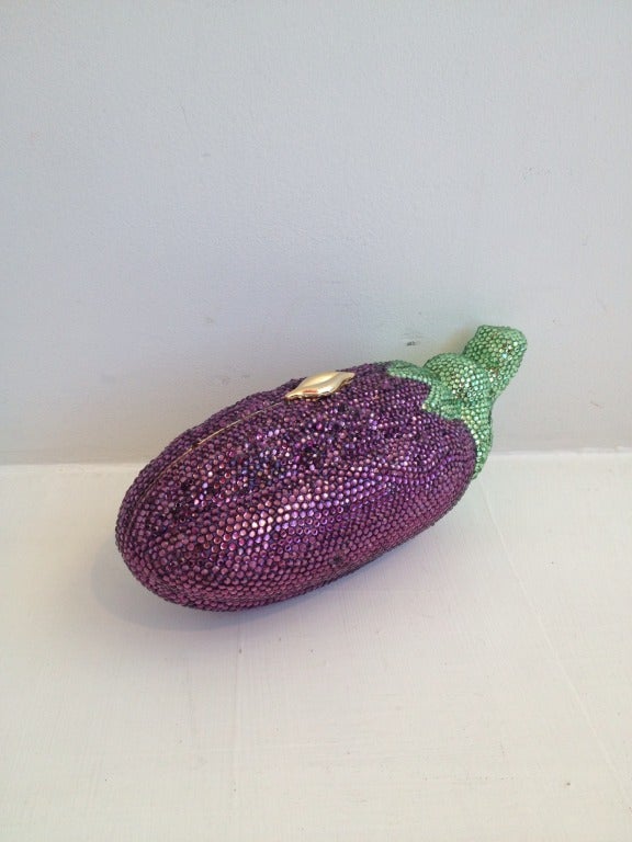 Judith Leiber Swarovski Crystal Eggplant Clutch at 1stDibs judith