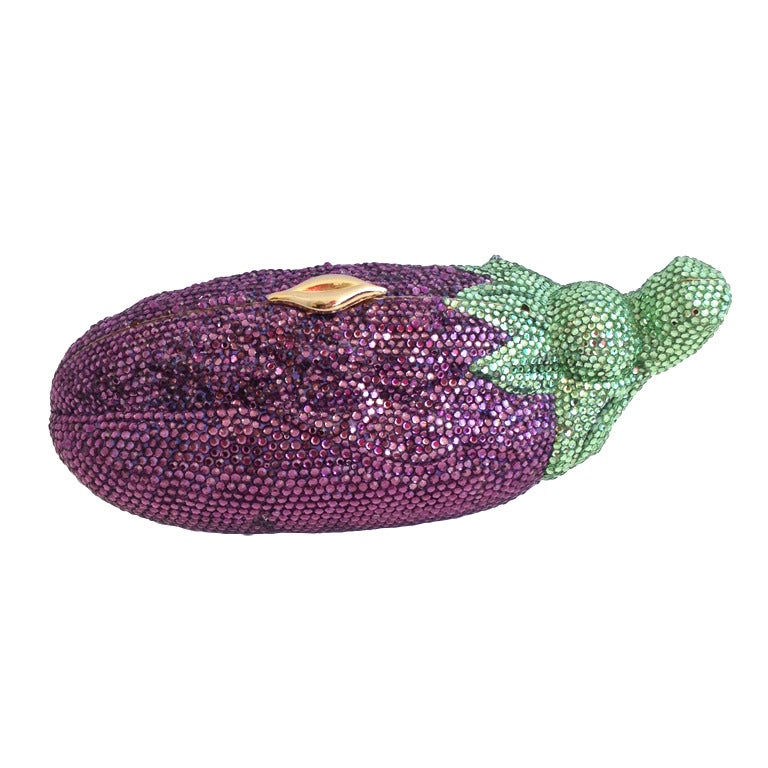 Judith Leiber Swarovski Crystal Eggplant Clutch at 1stDibs judith
