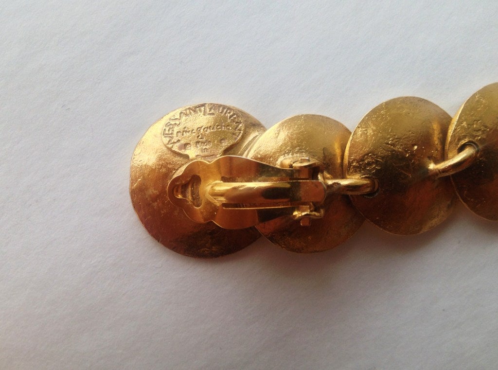 Yves Saint Laurent Vintage Gold Cascade Earings In Excellent Condition In San Francisco, CA