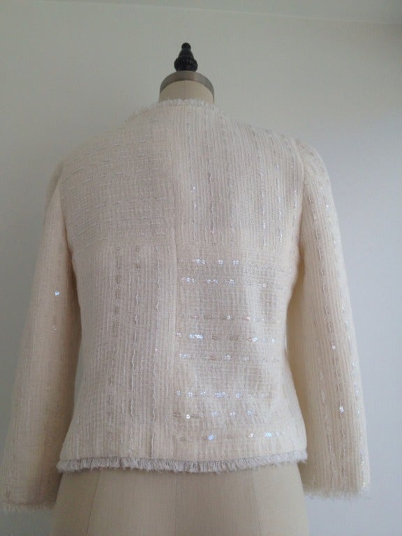 Chanel White Cropped Jacket