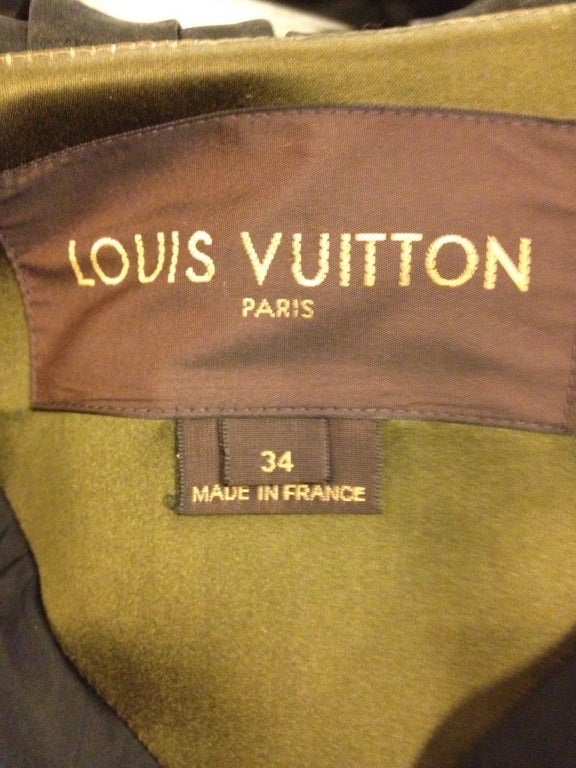 Louis Vuitton Green Coat With Black Ruffle Collar at 1stdibs