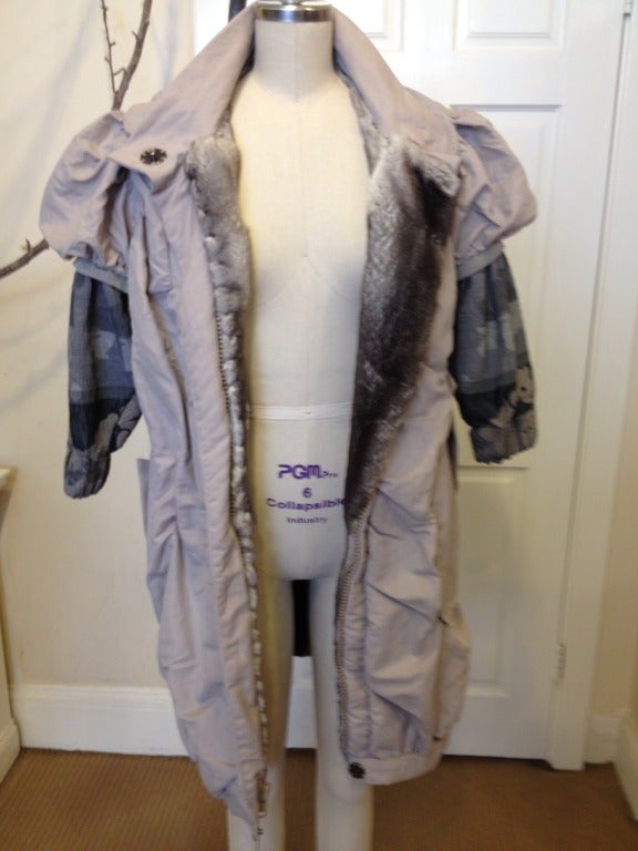 Brian Reyes Fur Lined Coat In New Condition For Sale In San Francisco, CA