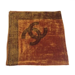 Chanel Ochre Velvet Scarf