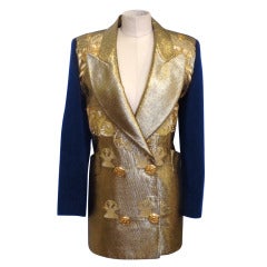 Vintage Gianfranco Ferre Gold and Navy Blazer