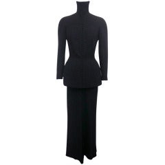Galliano Black Skirt Suit