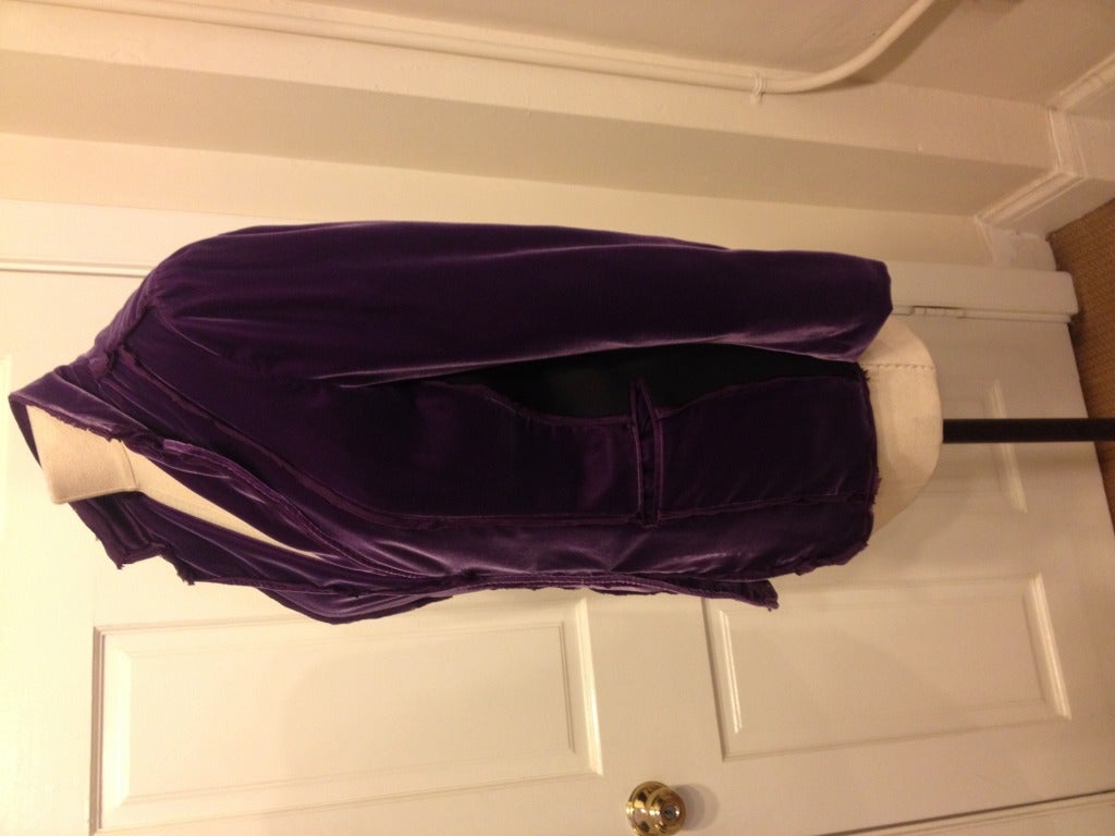Bottega Venetta Purple Velvet Jacket In Excellent Condition In San Francisco, CA