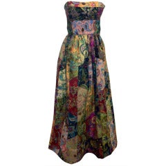 Vintage Oscar de la Renta Patchwork Paisley Gown