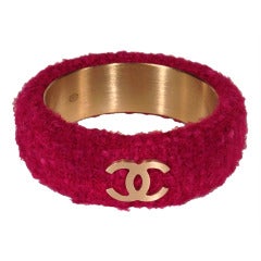 Chanel Fuschia Tweed Bracelet
