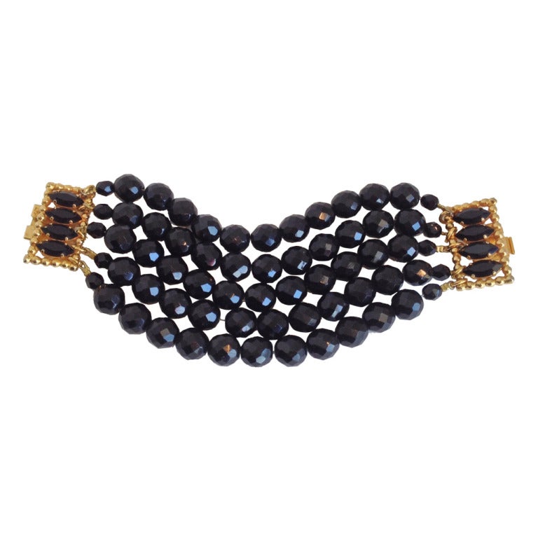 Dominique Aurientis Black Five Strand Bracelet For Sale