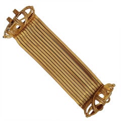Dominique Aurientis Gold Muti-Strand Bracelet with Tribal Mask