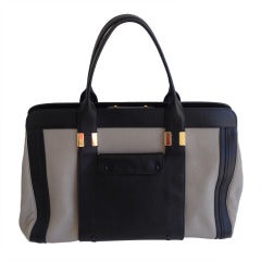 Chloe Black and Taupe Alice Tote Bag