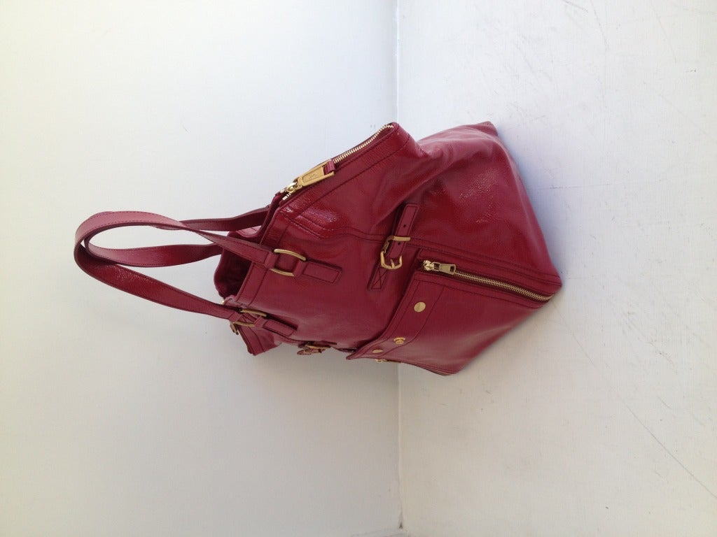 ysl red handbag downtown  