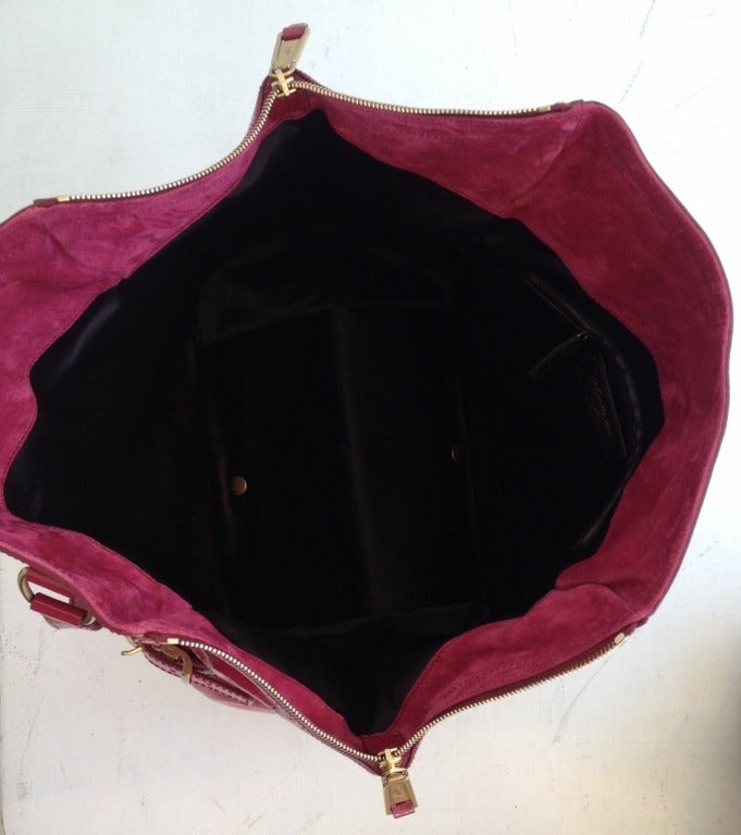 YSL Raspberry Patent Downtown Bag at 1stdibs  