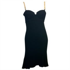 Versace Black Dress with Chain Strap at 1stDibs