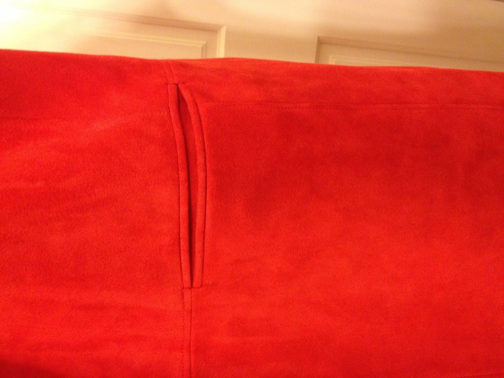 Women's Hermes Red-Orange Suede Coat