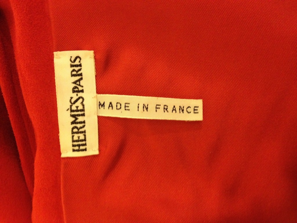 Hermes Red-Orange Suede Coat 4