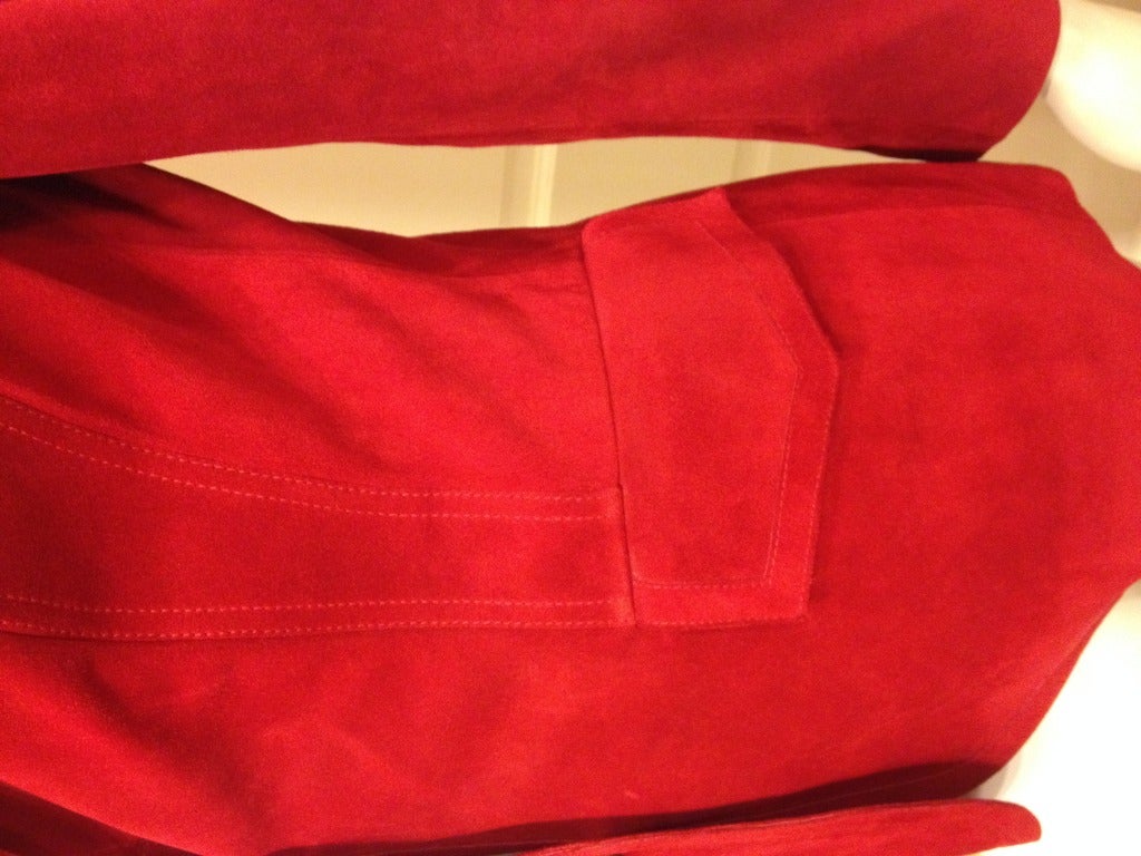 Gucci Red Suede Jacket In Excellent Condition In San Francisco, CA