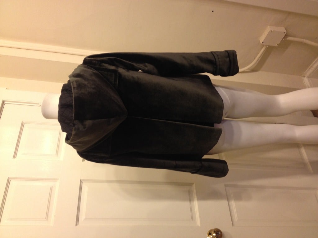 Marc Jacobs Dark Green Velvet Jacket In Excellent Condition For Sale In San Francisco, CA