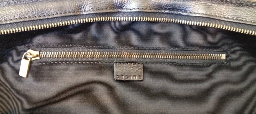 Celine Tweed and Leather Handbag For Sale 3