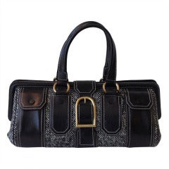 Celine Tweed and Leather Handbag