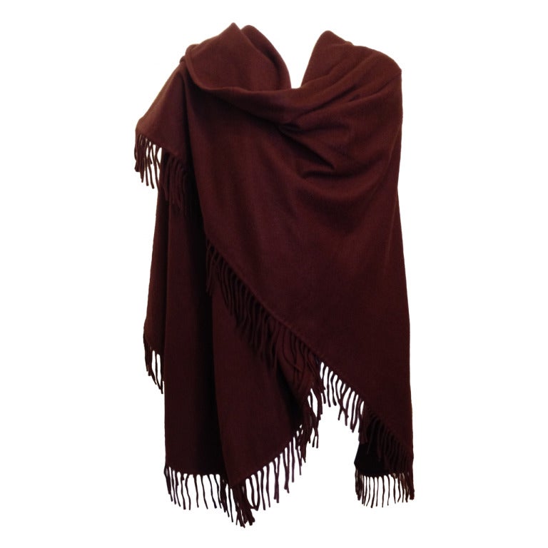 Loro Piana Burgundy Cashmere Shawl at 1stDibs