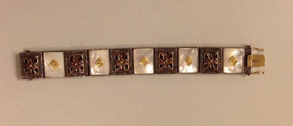 Konstantinos Mother of Pearl, Gold and Silver Bracelet 2