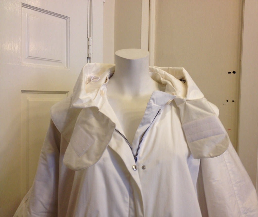 Givenchy White Jacket with Removable Hood and Roe Deer Hair Lining 1