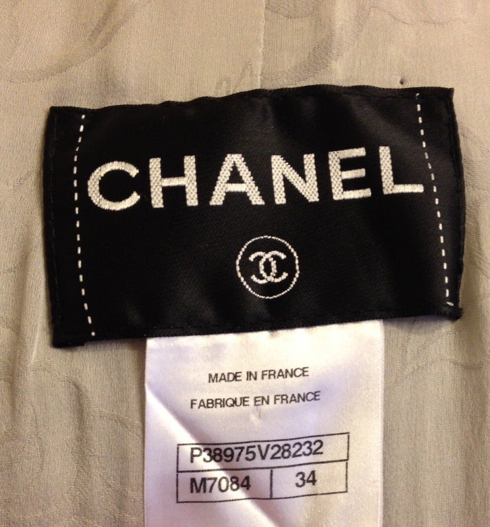 Chanel Gray Tweed Jacket with Leather 5