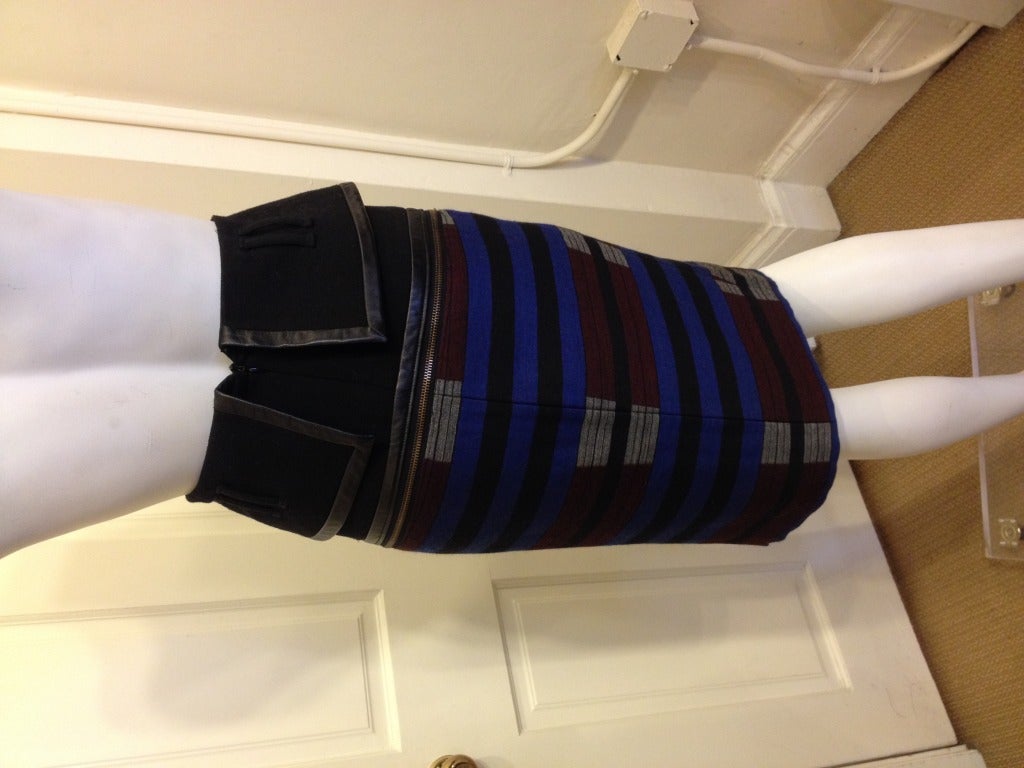 Women's Proenza Schouler Wrap Skirt with Leather Trim