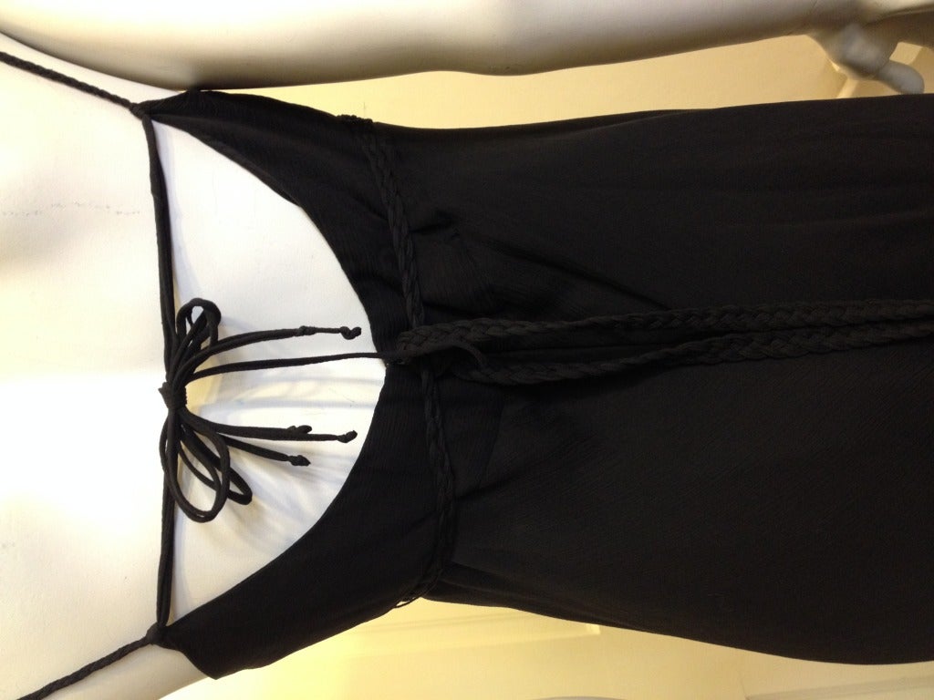Chado Black Silk Chiffon Dress 3