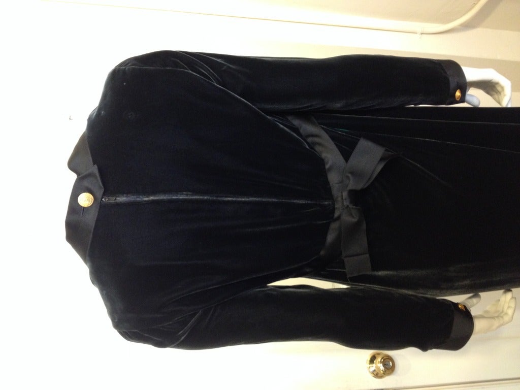 Chanel Dark Gray Velvet Gown 1