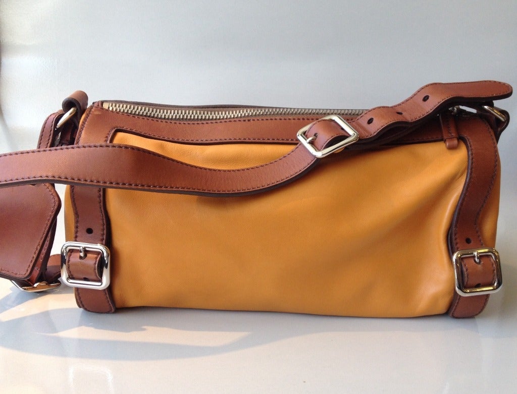 Prada Yellow and Brown Leather Bag at 1stdibs  