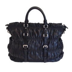 Prada Black Gaufre Messenger Bag