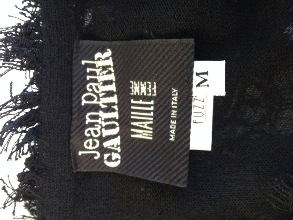 Jean Paul Gaultier Sheer Black Top with Ruffle 2