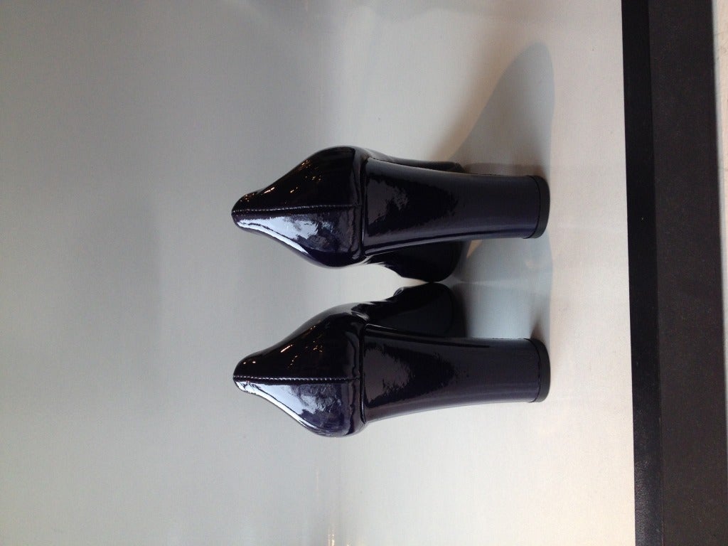 Black Prada Patent Purple Heels