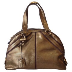 Yves Saint Laurent Gold Muse Purse 11