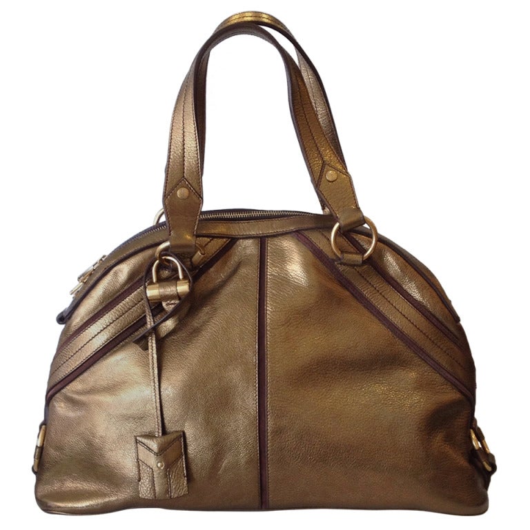 Yves Saint Laurent Gold Muse Purse at 1stDibs