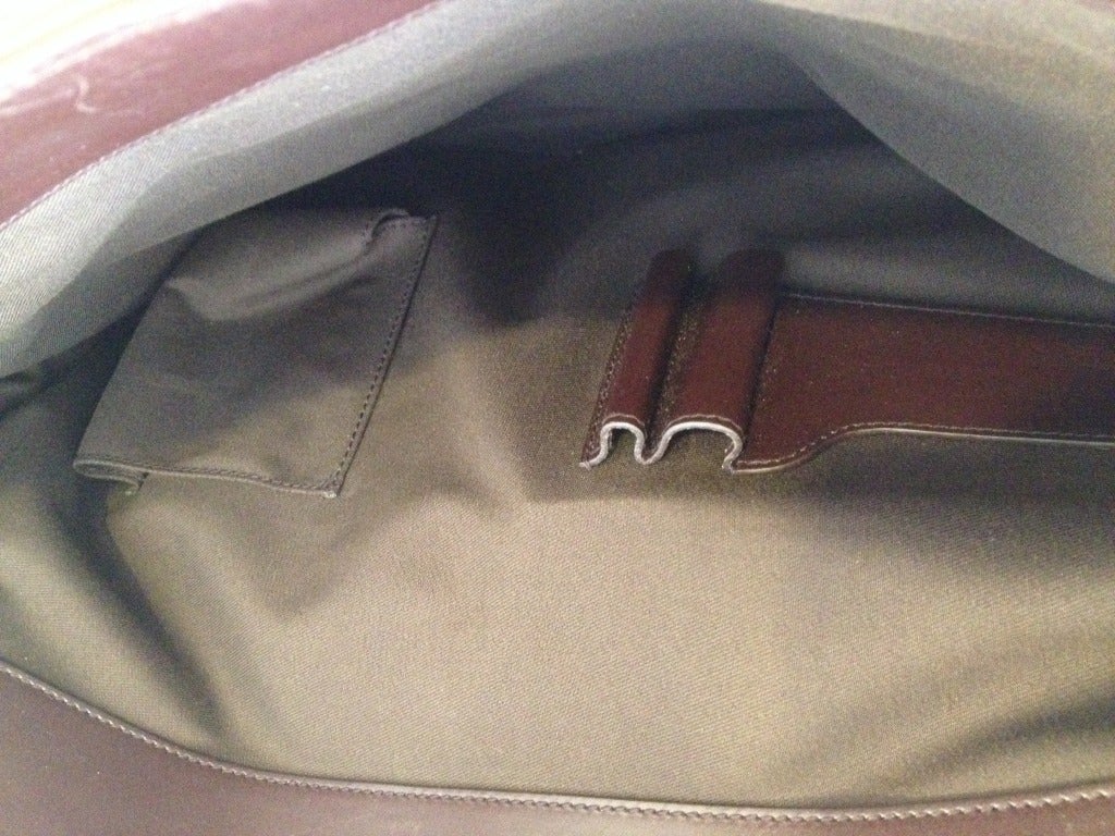 Gucci Brown Leather Monogram Handbag 2