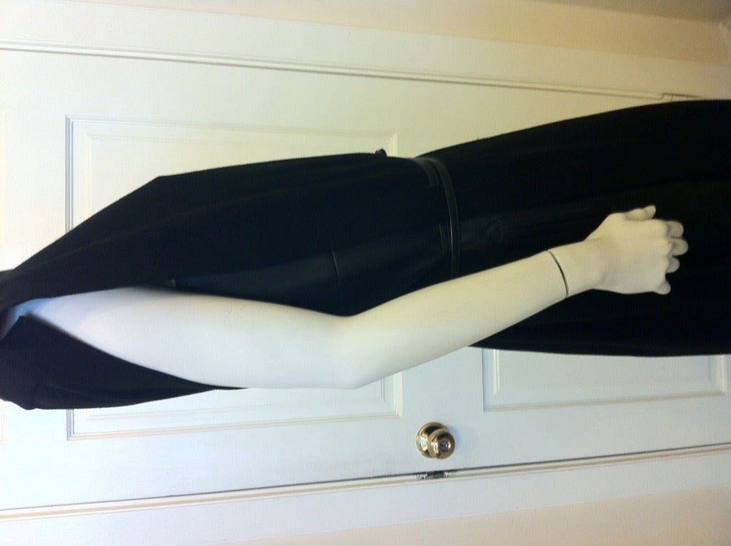 Black Hermes Wool and Leather Dress For Sale