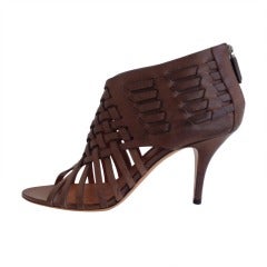 Givenchy Brown Woven Leather Sandal