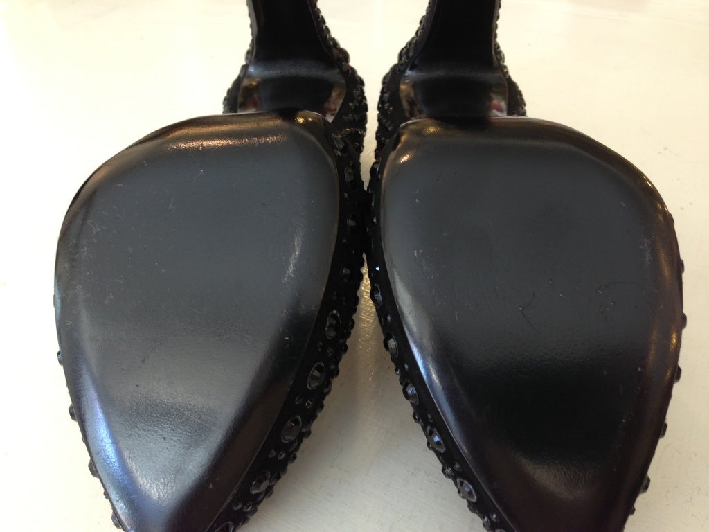 Alaia Black Sparkly Heel 1