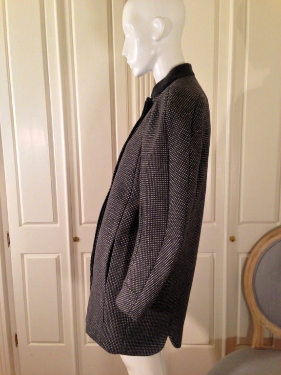 Women's Balenciaga Dotted Dove Grey Coat