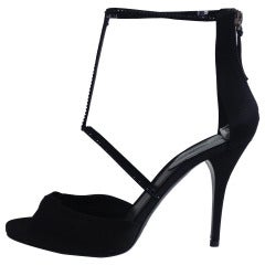 Giorgio Armani Black Jeweled Heel