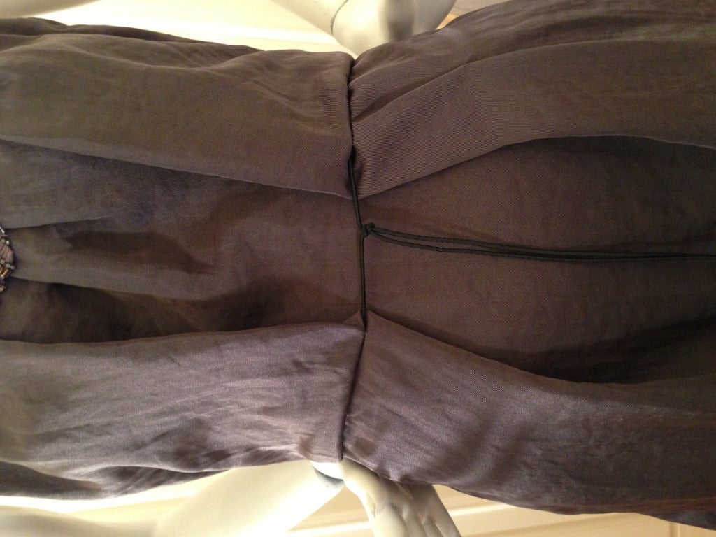 Marni Pewter Dress with Beading In Excellent Condition In San Francisco, CA