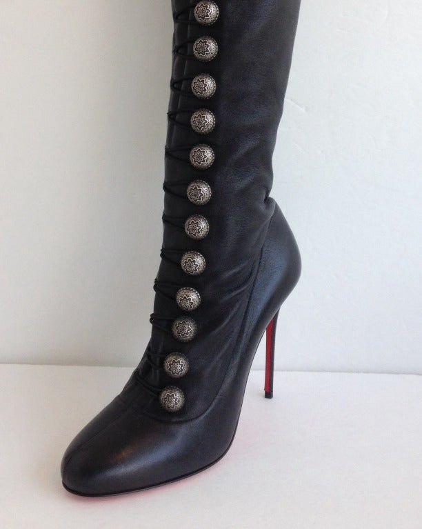 Christian Louboutin Black Ronfifi Corset Boot 4