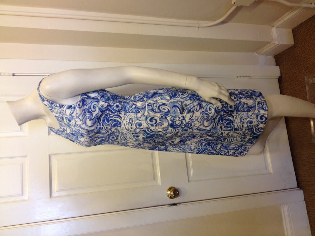 Prada Blue and White Dress In Excellent Condition In San Francisco, CA