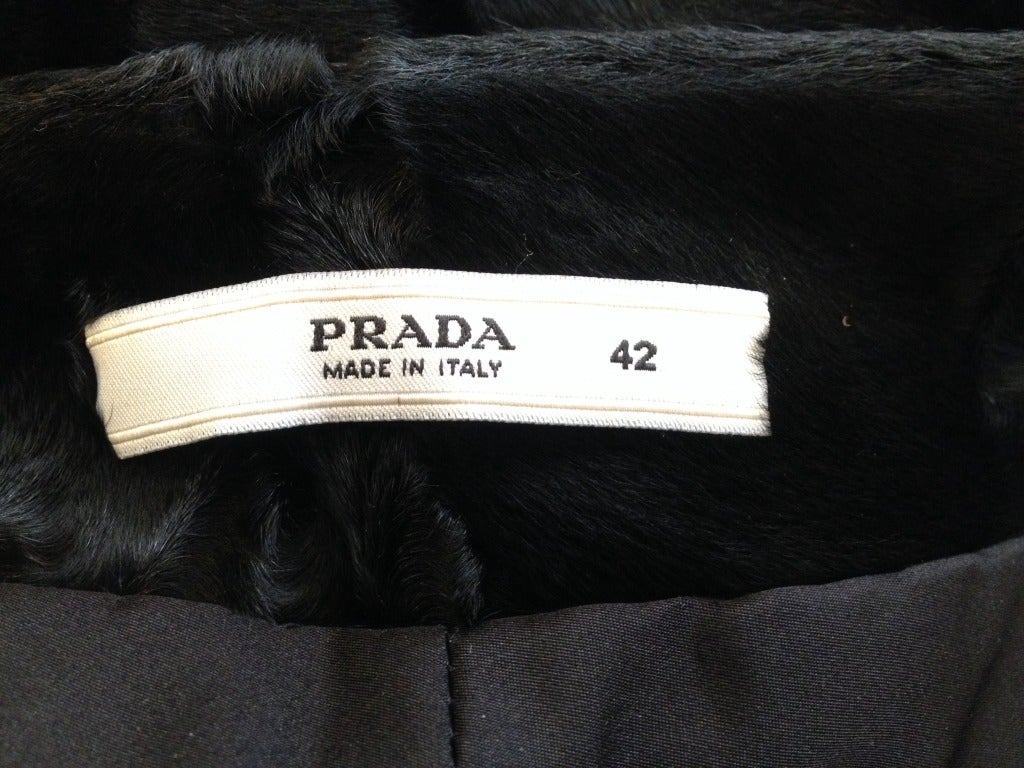 Prada Black Broadtail Lamb Skirt 3