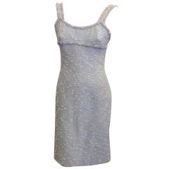 Chanel Light Blue Boucle Dress