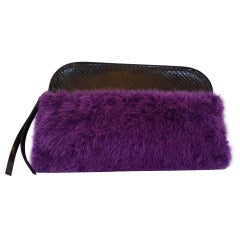 Renaud Pellegrino Violet Fur Clutch